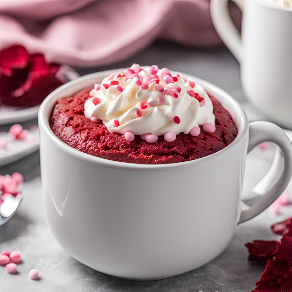 red velvet mug cakes